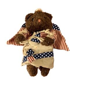 Vintage Rustic Americana Angel Teddy Bear
